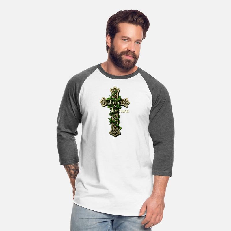 Celtic Cross Faith & Fortune Shamrock Design