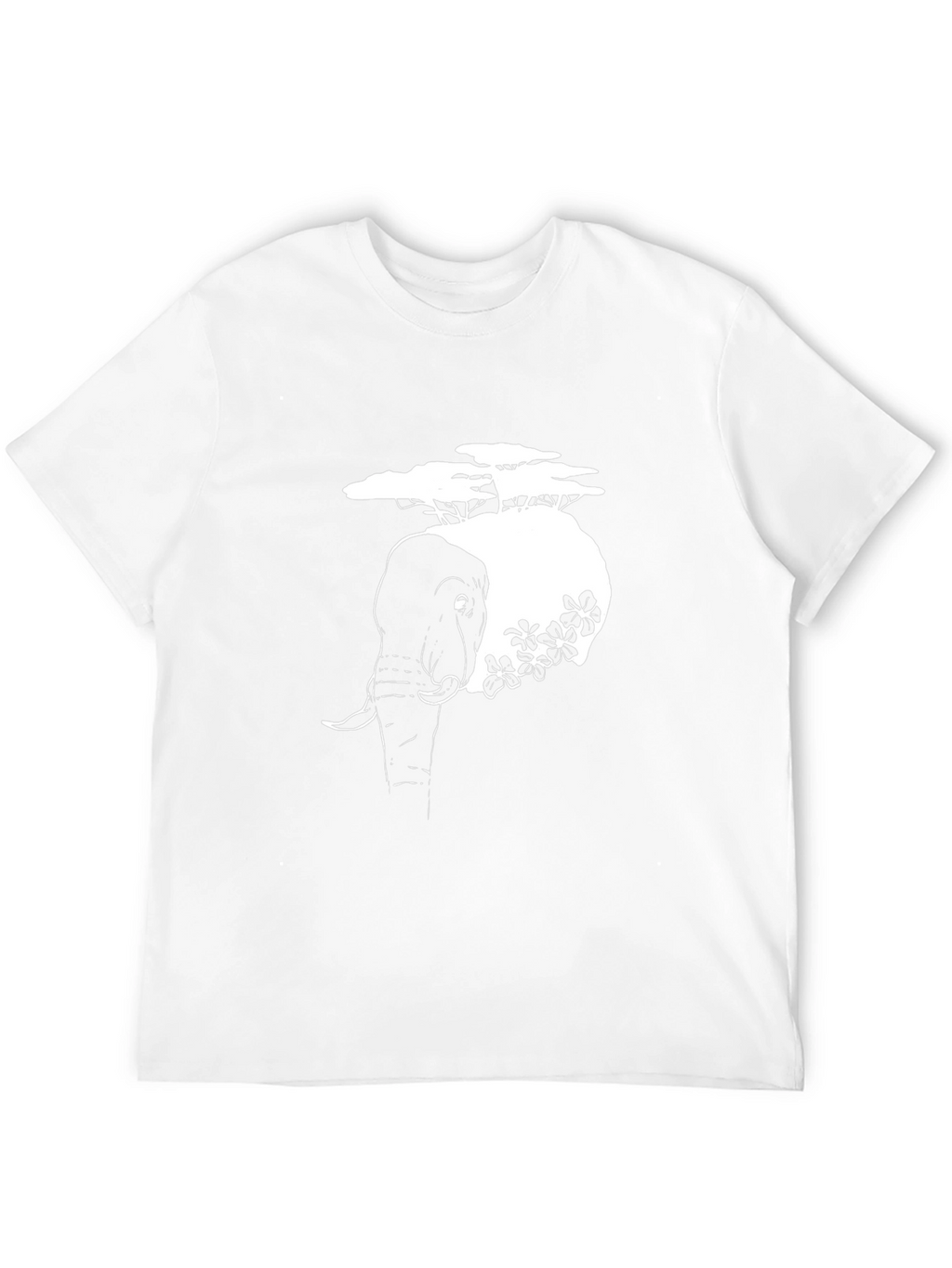 Elephant & Tree Graphic T-Shirt - Black