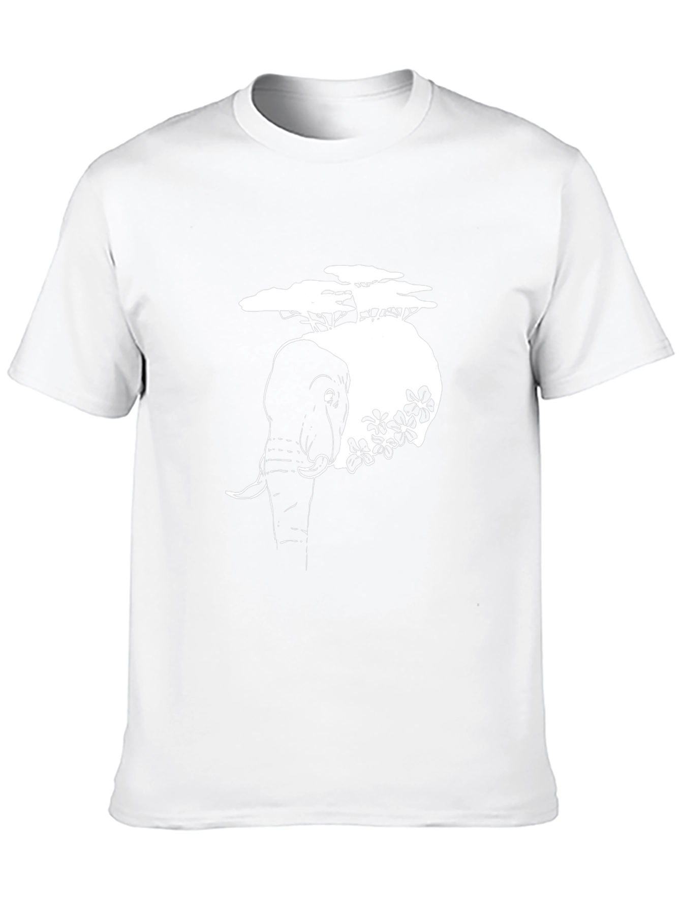 Elephant & Tree Graphic T-Shirt - Black