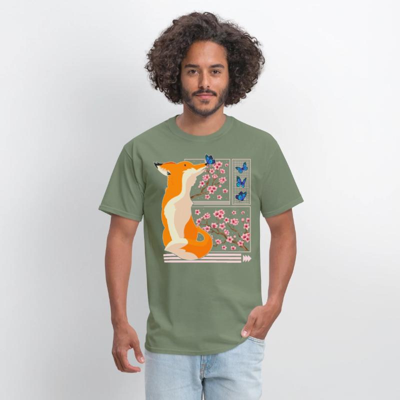 Cherry Blossom Shirt, Fox Japanese Cherry Blossom
