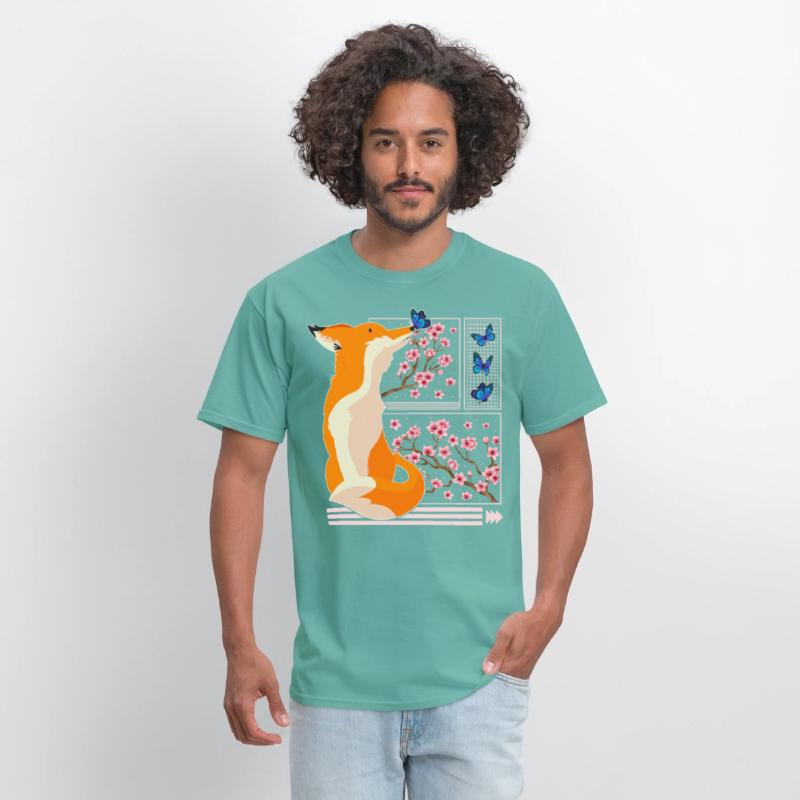 Cherry Blossom Shirt, Fox Japanese Cherry Blossom