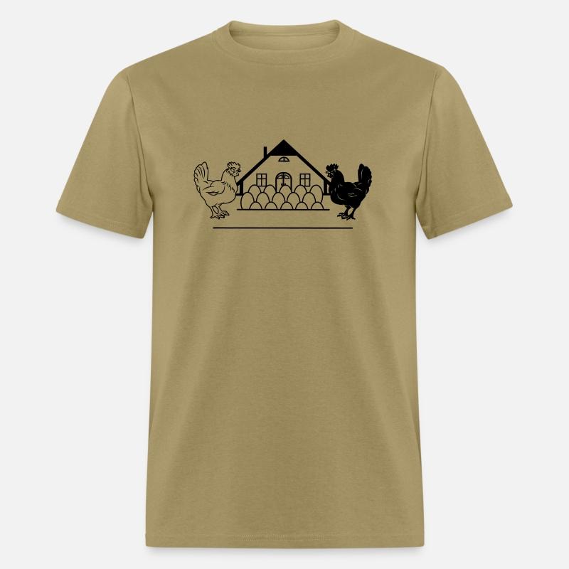 Chicken farm with black and light chicken