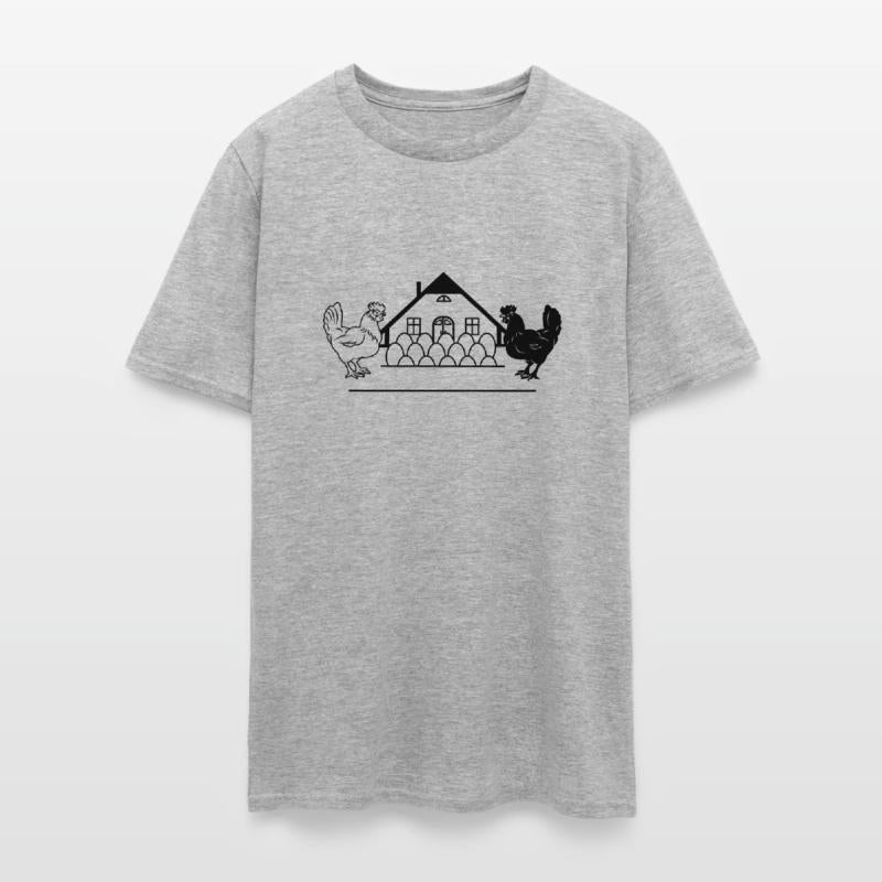 Chicken farm with black and light chicken