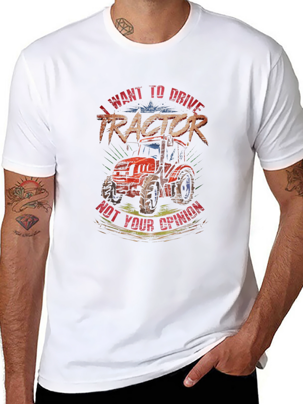 I Want To Drive Tractor Graphic T-Shirt