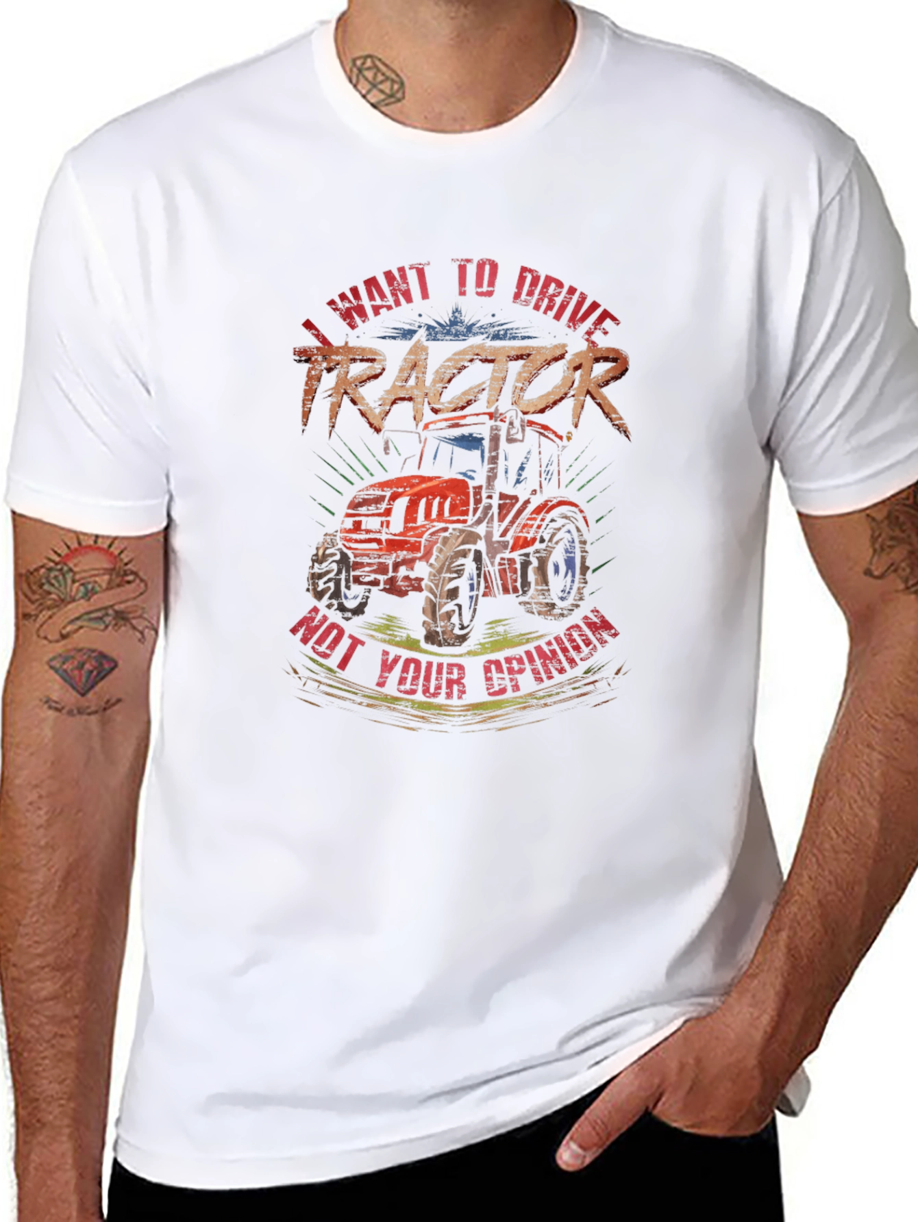 I Want To Drive Tractor Graphic T-Shirt
