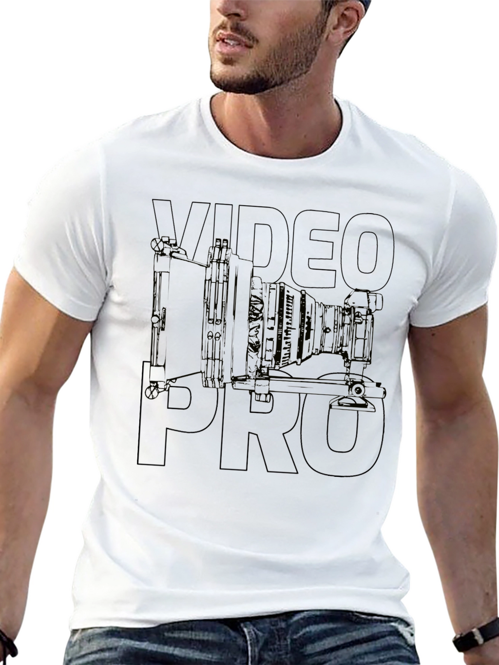 Video Pro T-Shirt - Camera Design Black Tee
