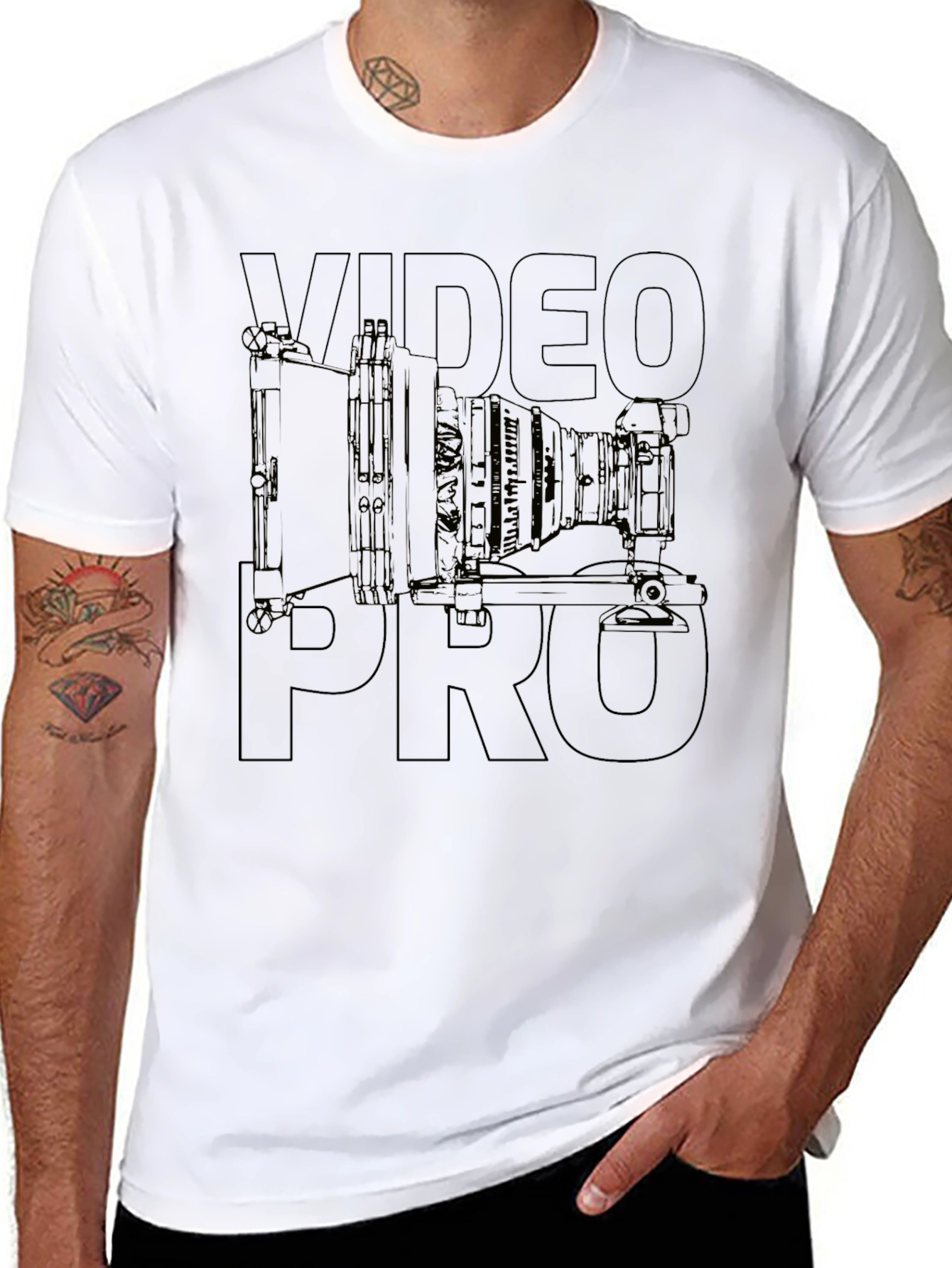 Video Pro T-Shirt - Camera Design Black Tee
