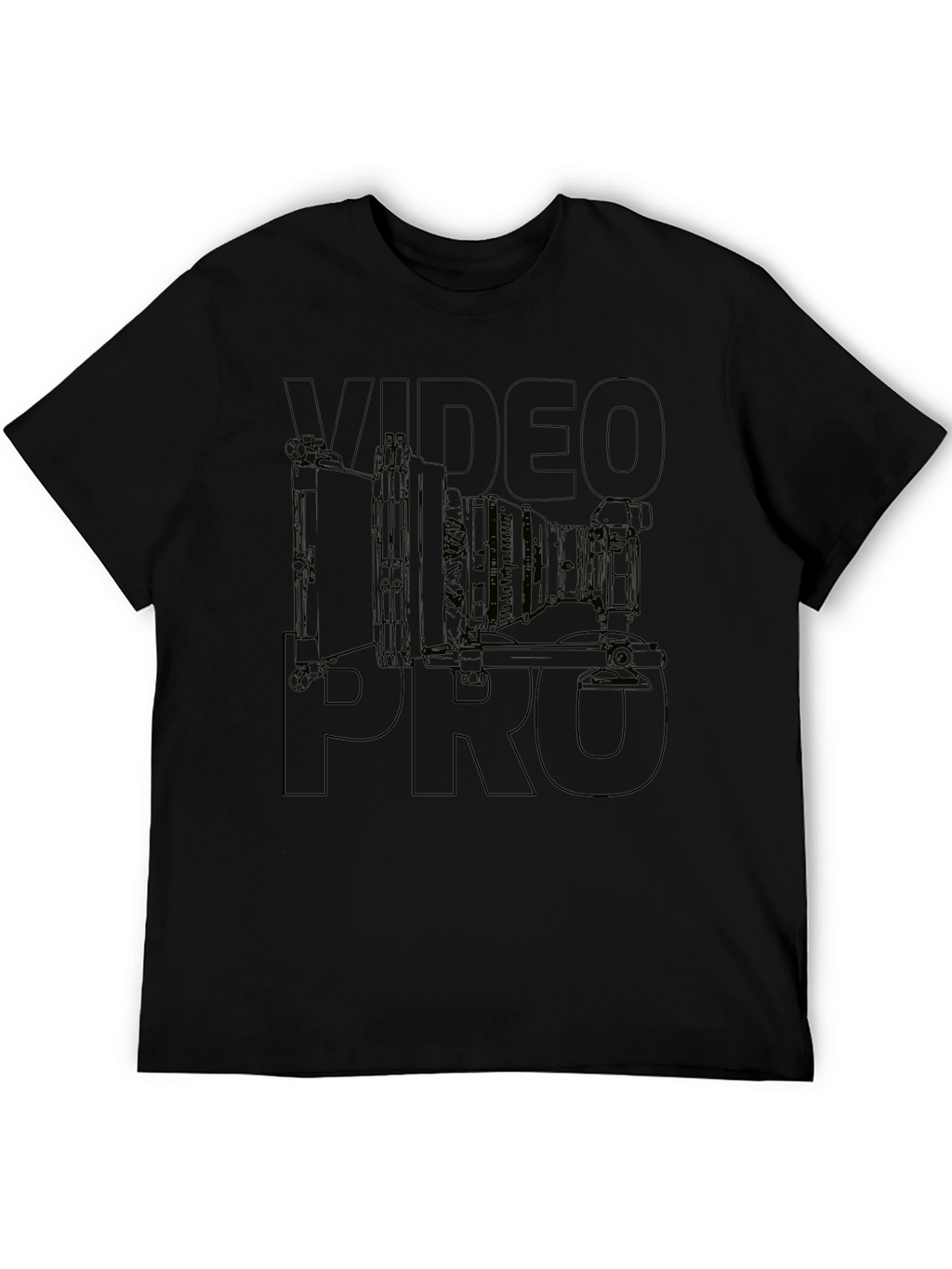 Video Pro T-Shirt - Camera Design Black Tee