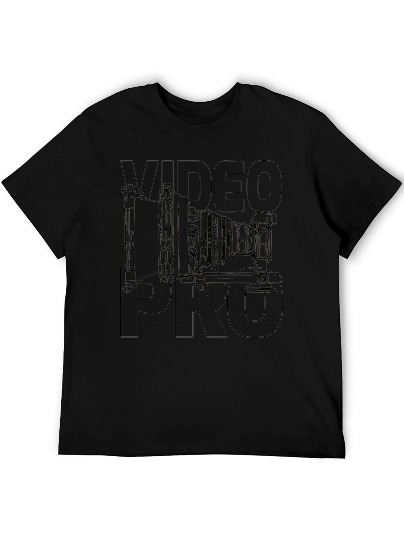 Video Pro T-Shirt - Camera Design Black Tee