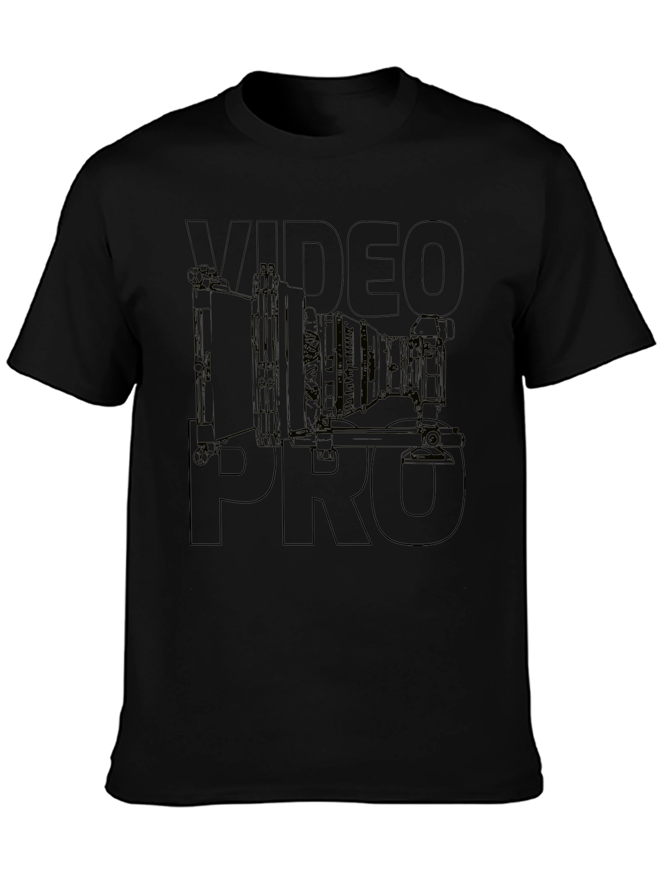Video Pro T-Shirt - Camera Design Black Tee