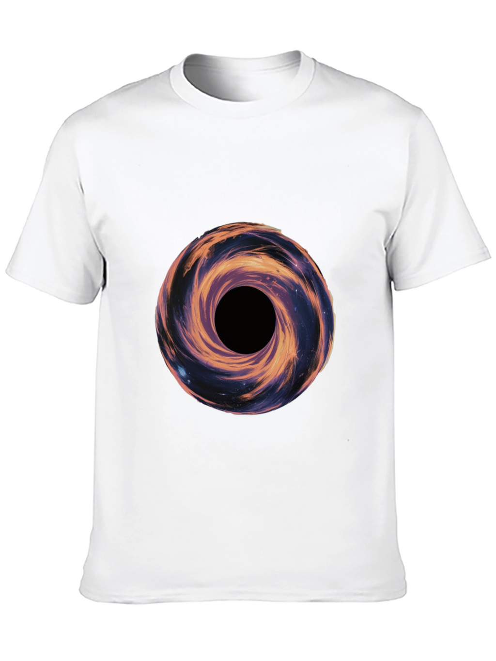 Galaxy Vortex Graphic T-Shirt - Black Casual Tee