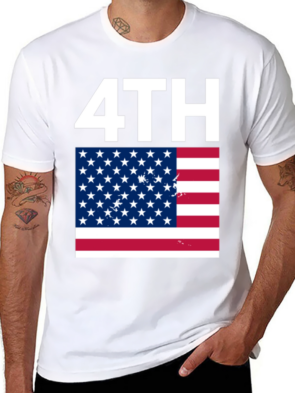 Patriotic 4th of July T-Shirt - American Flag Design