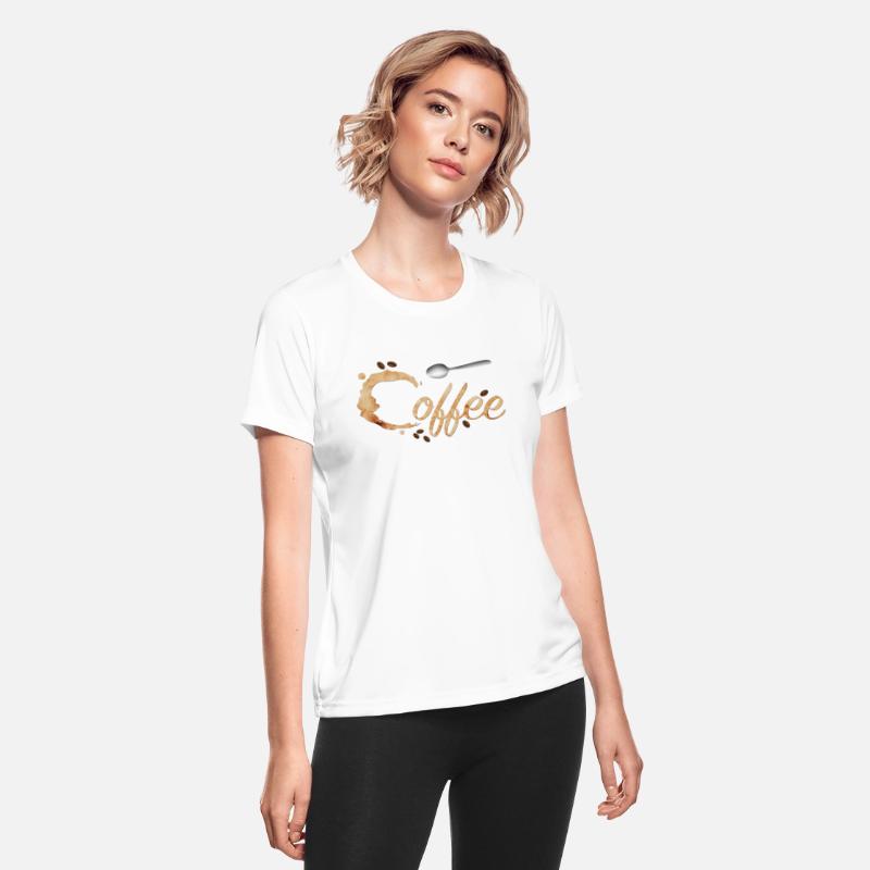 Coffee stain typography with coffee beans and spoo