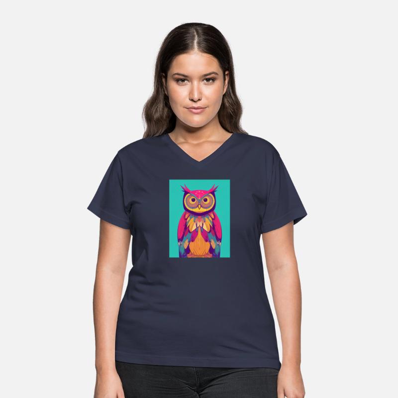 Colorful Boho Owl Portrait Vibrant Illustration
