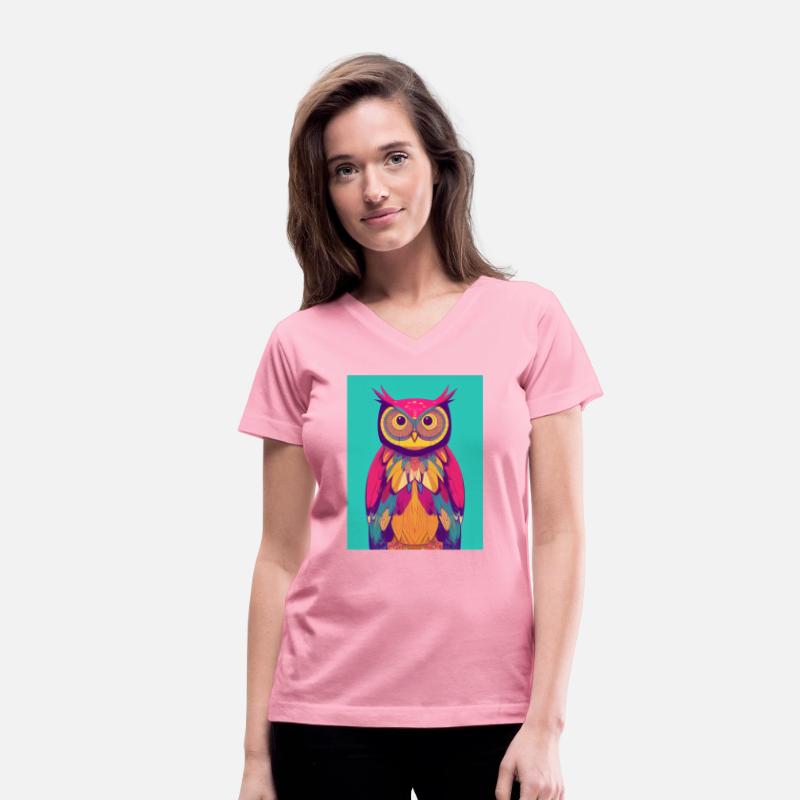 Colorful Boho Owl Portrait Vibrant Illustration