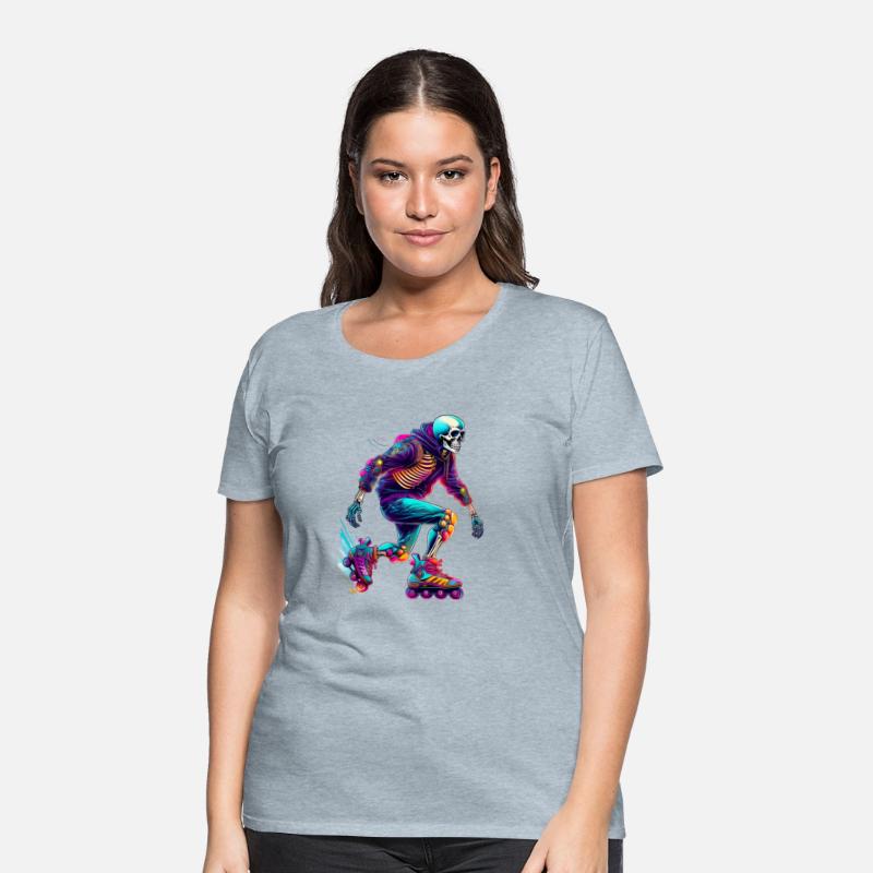 Colorful Skeleton Skater with Rollerblades