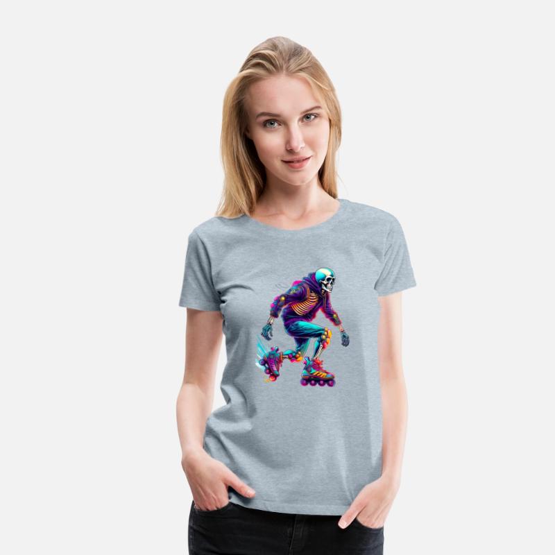 Colorful Skeleton Skater with Rollerblades