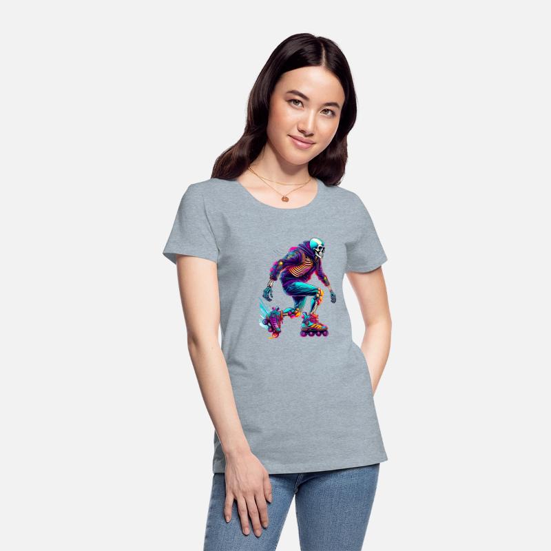 Colorful Skeleton Skater with Rollerblades