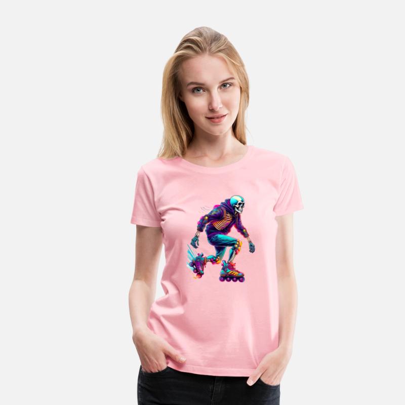 Colorful Skeleton Skater with Rollerblades