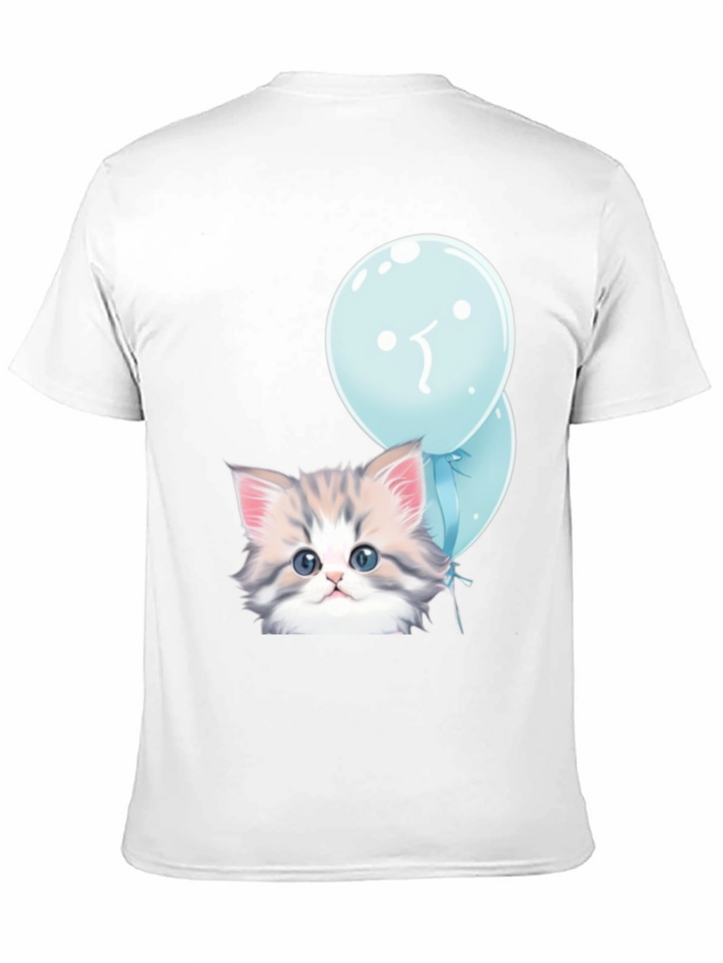 Cute Kitten with Balloons Graphic T-Shirt