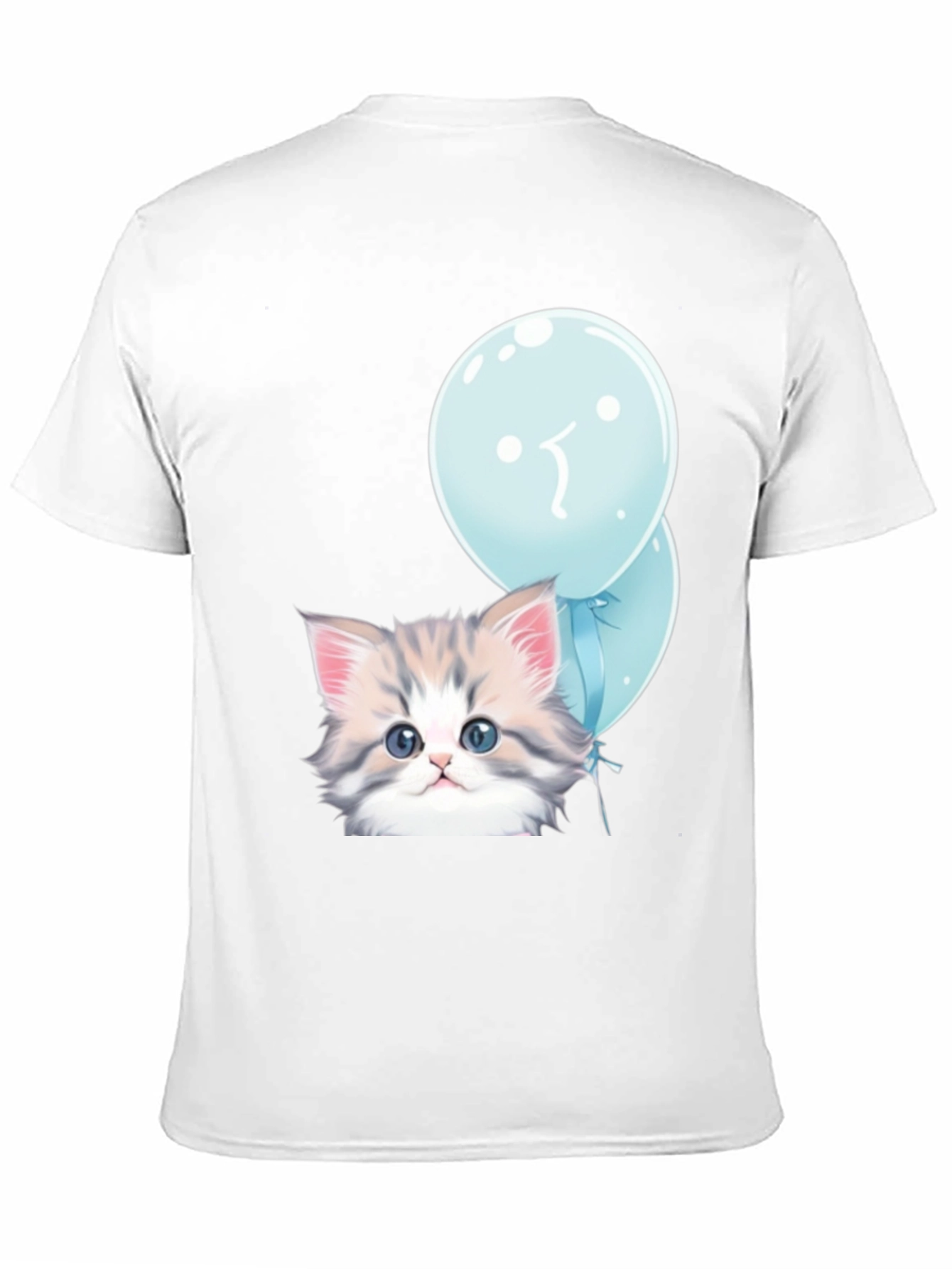 Cute Kitten with Balloons Graphic T-Shirt