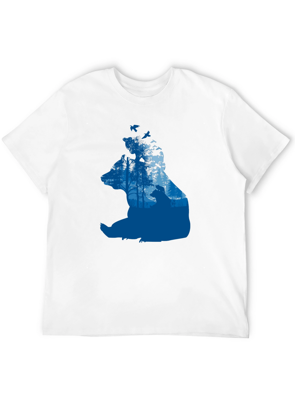 Bear Silhouette Forest Graphic T-Shirt