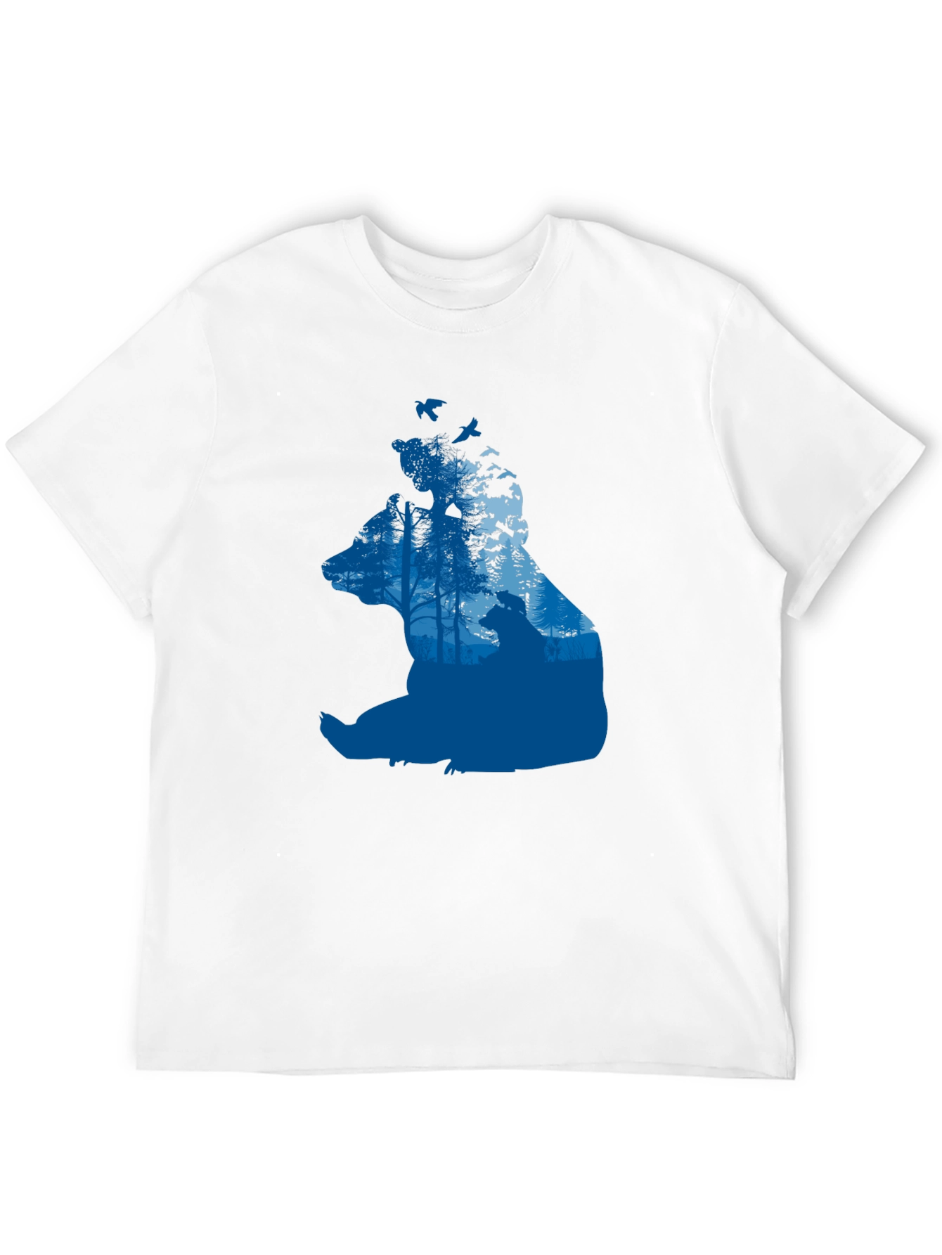 Bear Silhouette Forest Graphic T-Shirt
