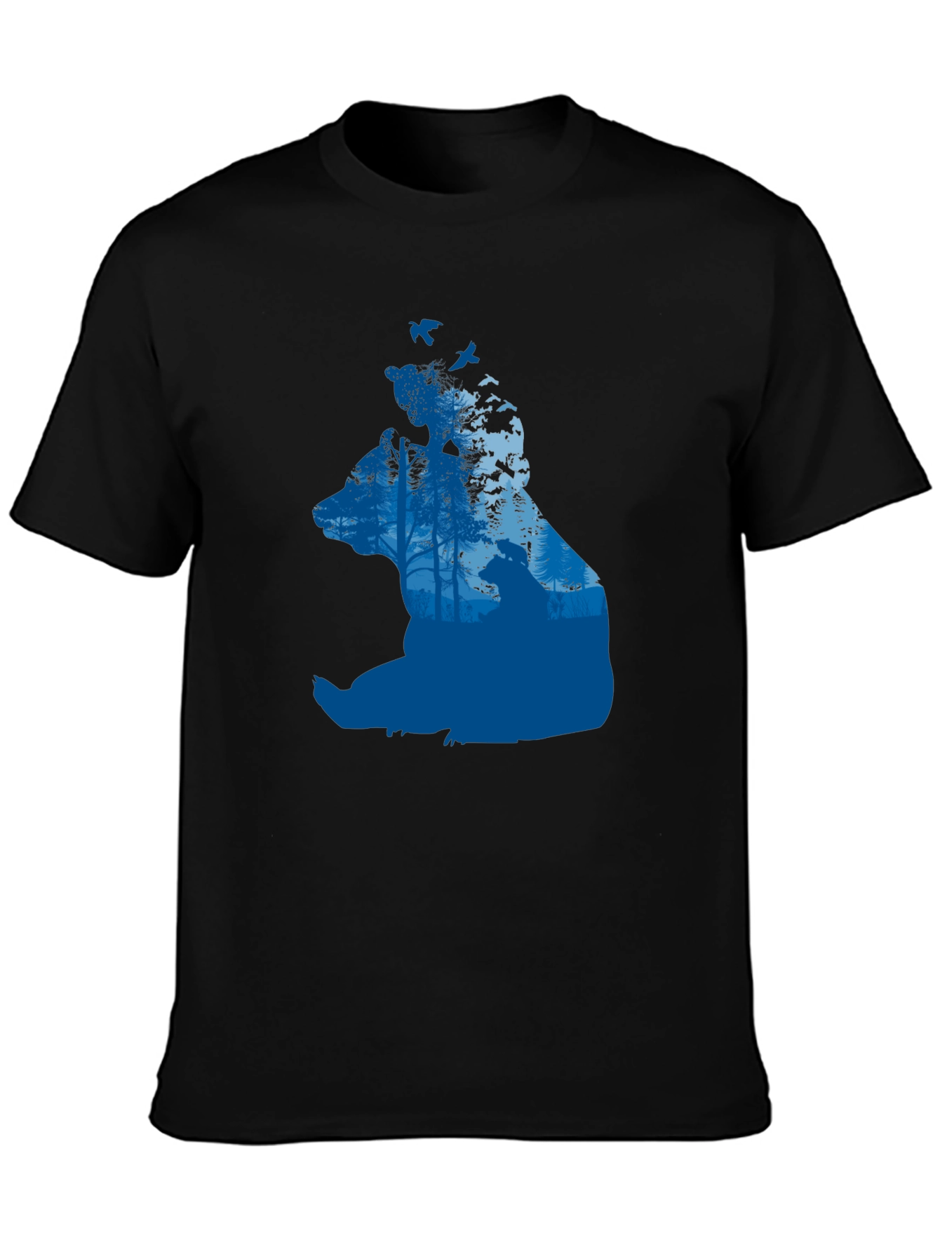 Bear Silhouette Forest Graphic T-Shirt
