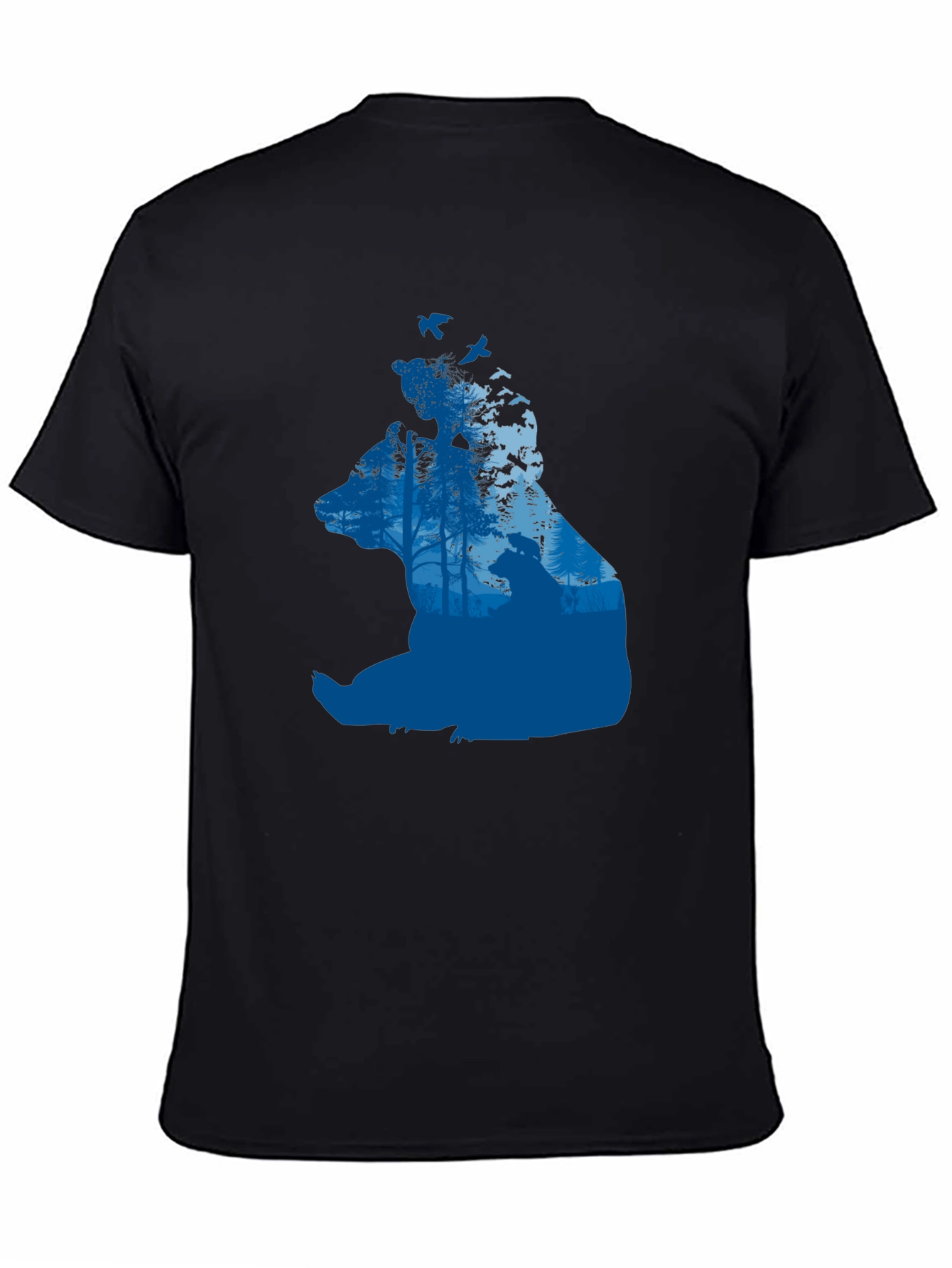 Bear Silhouette Forest Graphic T-Shirt