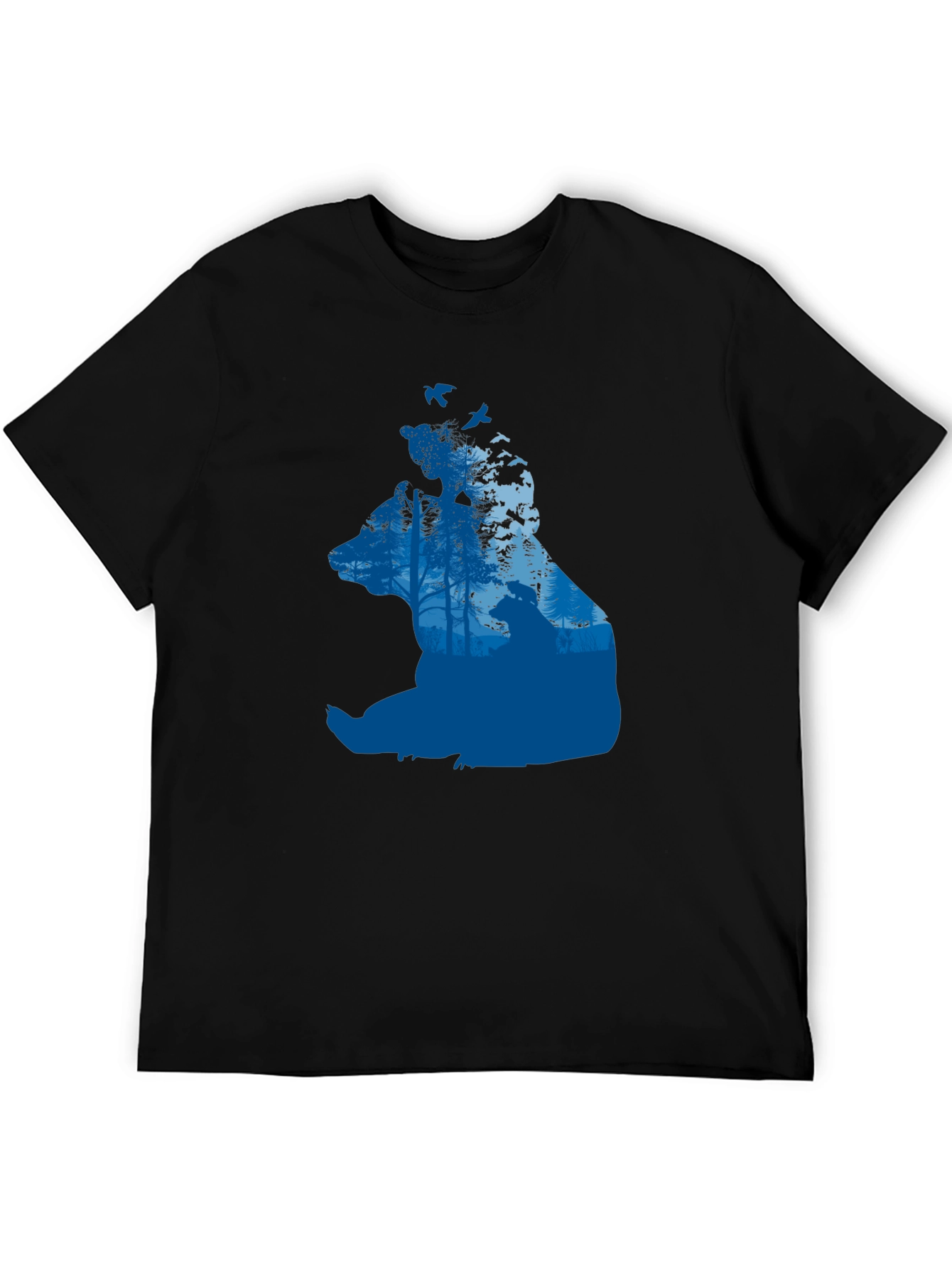 Bear Silhouette Forest Graphic T-Shirt