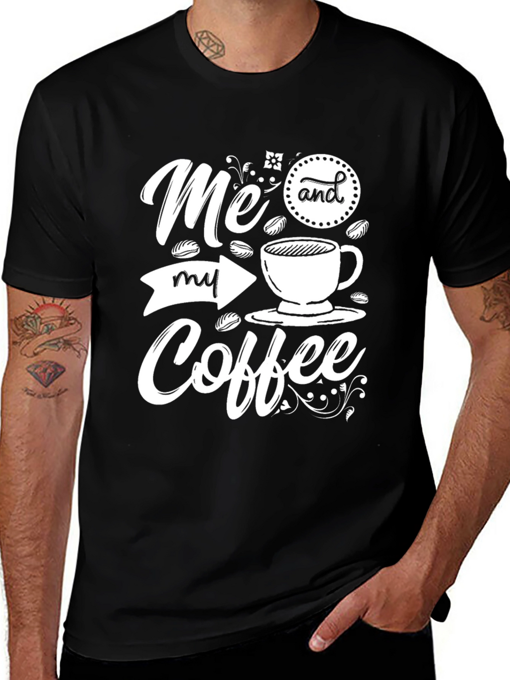 Me and My Coffee Graphic Tee - Black