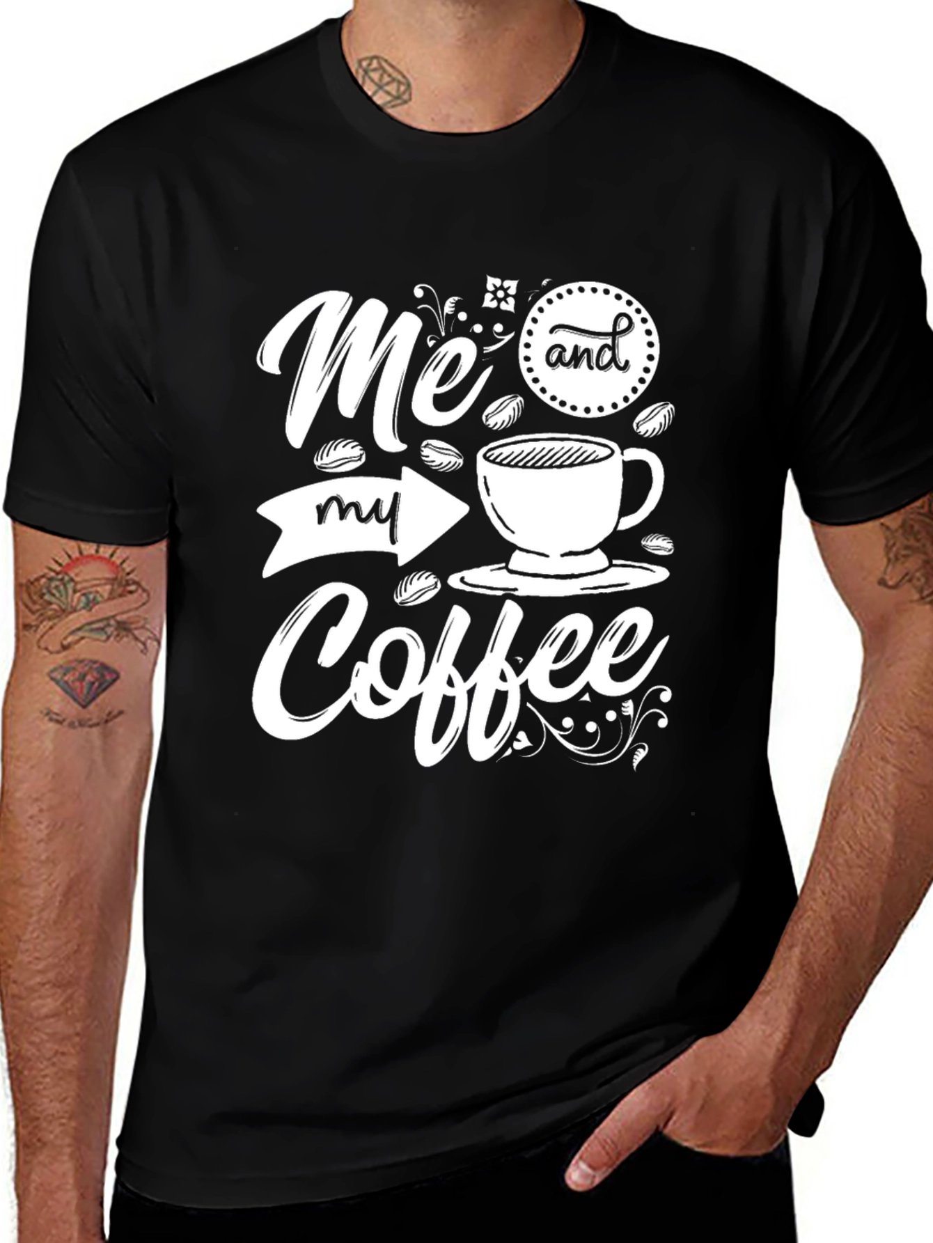 Me and My Coffee Graphic Tee - Black