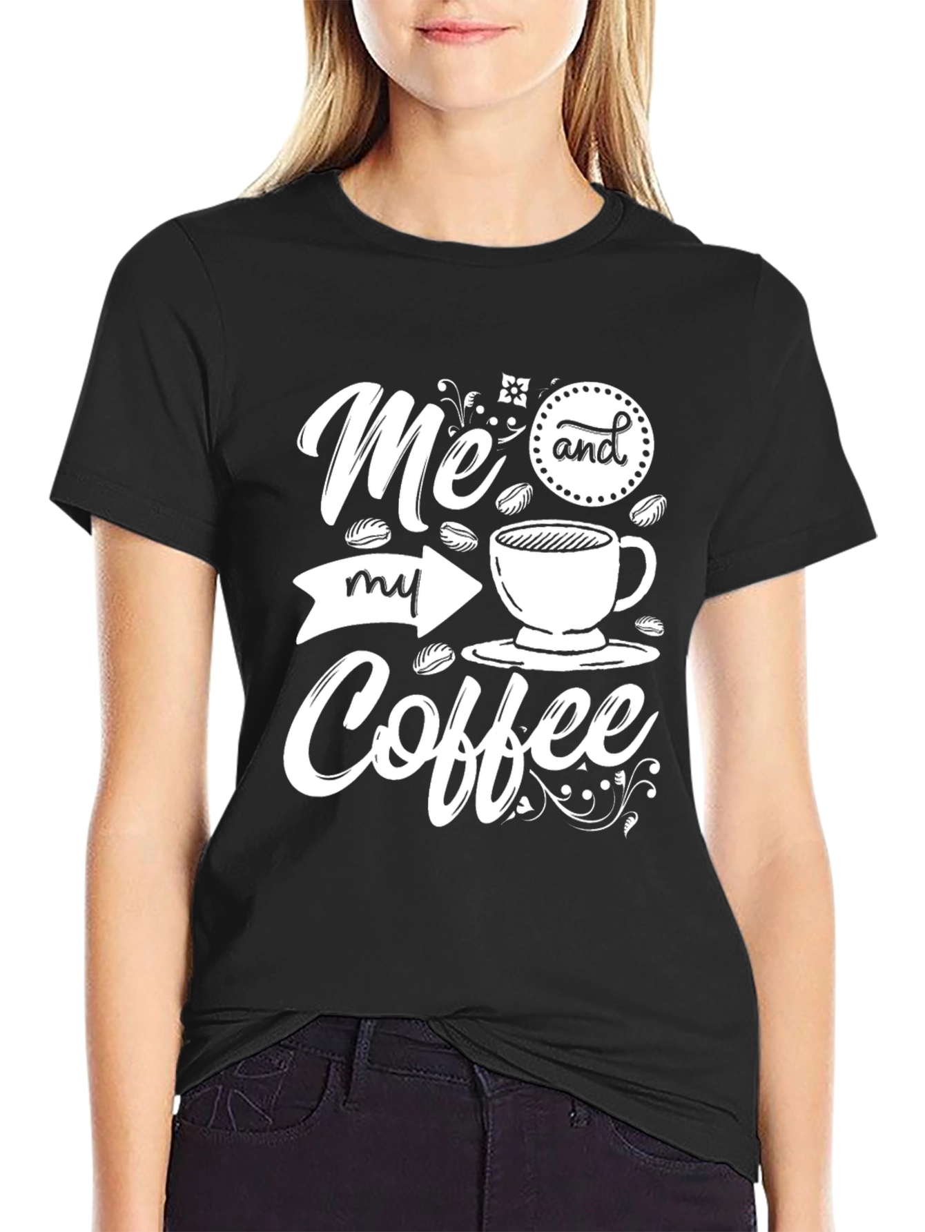 Me and My Coffee Graphic Tee - Black