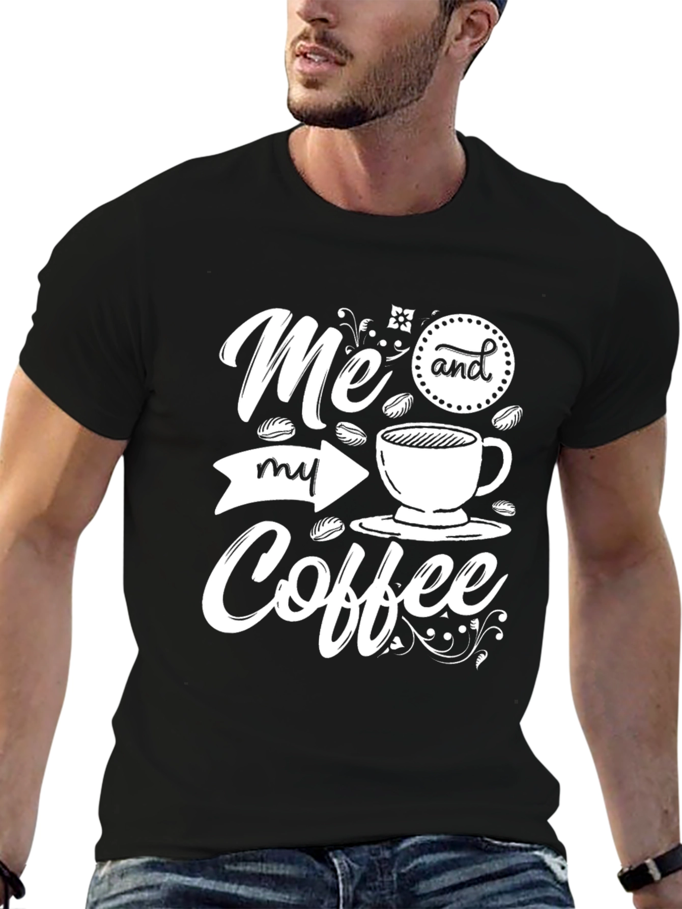 Me and My Coffee Graphic Tee - Black