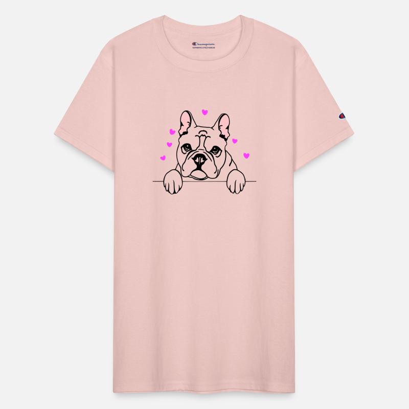 Cute Bulldog Hearts Line Art Vector 3 Colors