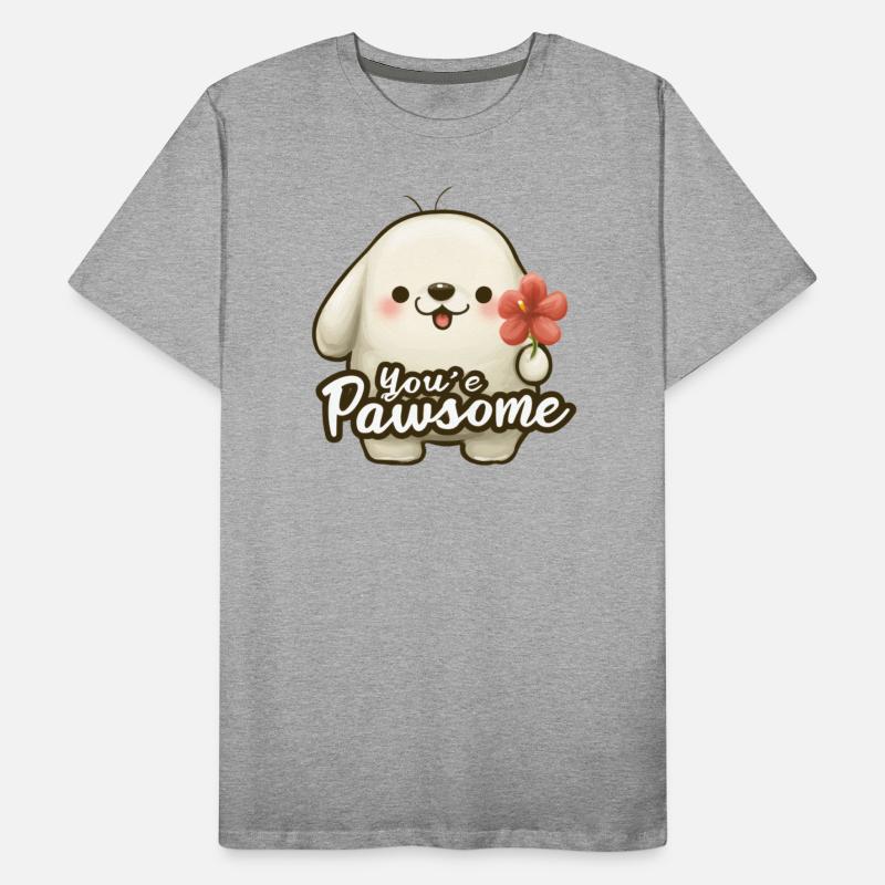 Cute Paw Print Dog with Flower Design