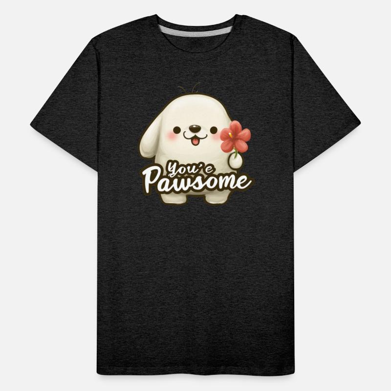 Cute Paw Print Dog with Flower Design
