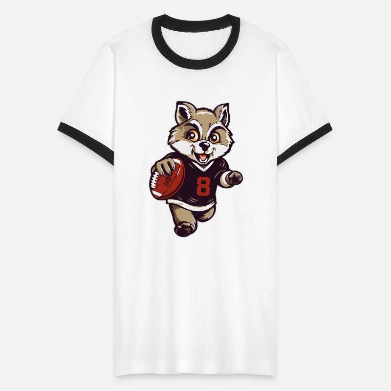 Cute Raccoon American Football Animal Mascot