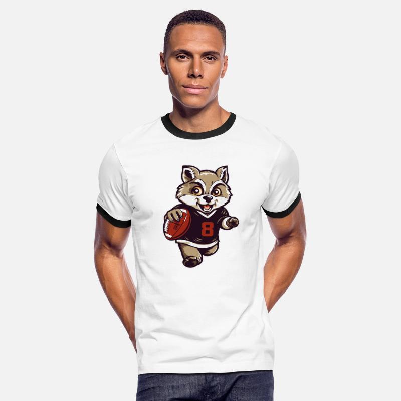 Cute Raccoon American Football Animal Mascot