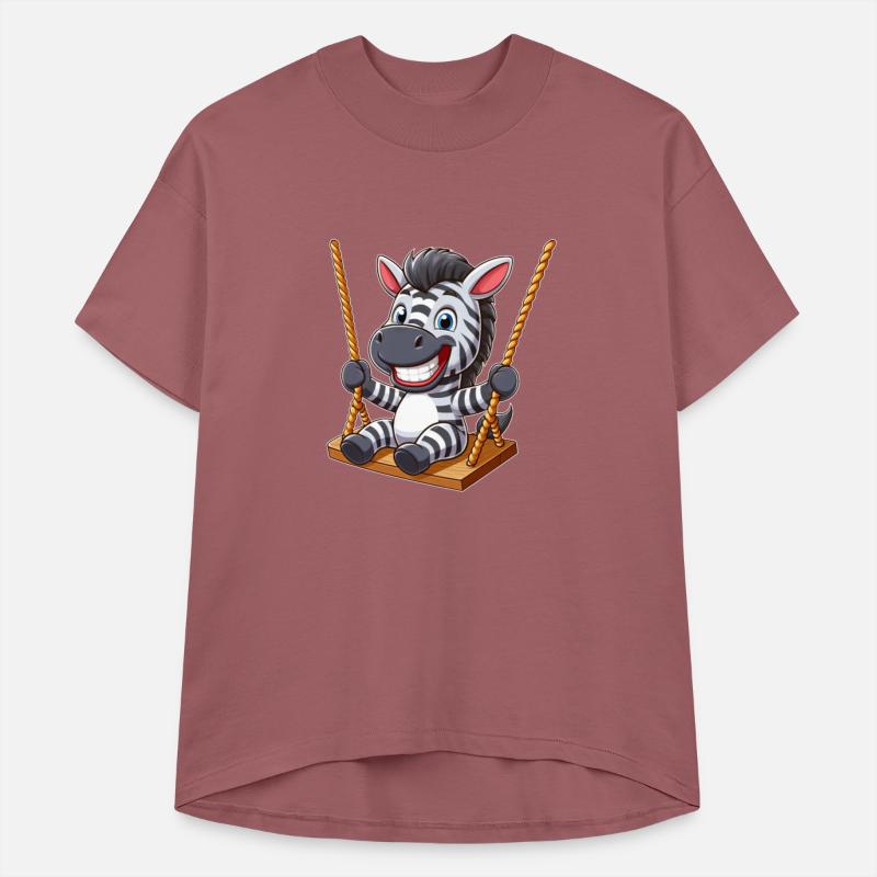 Cute zebra swing cartoon grinning funny