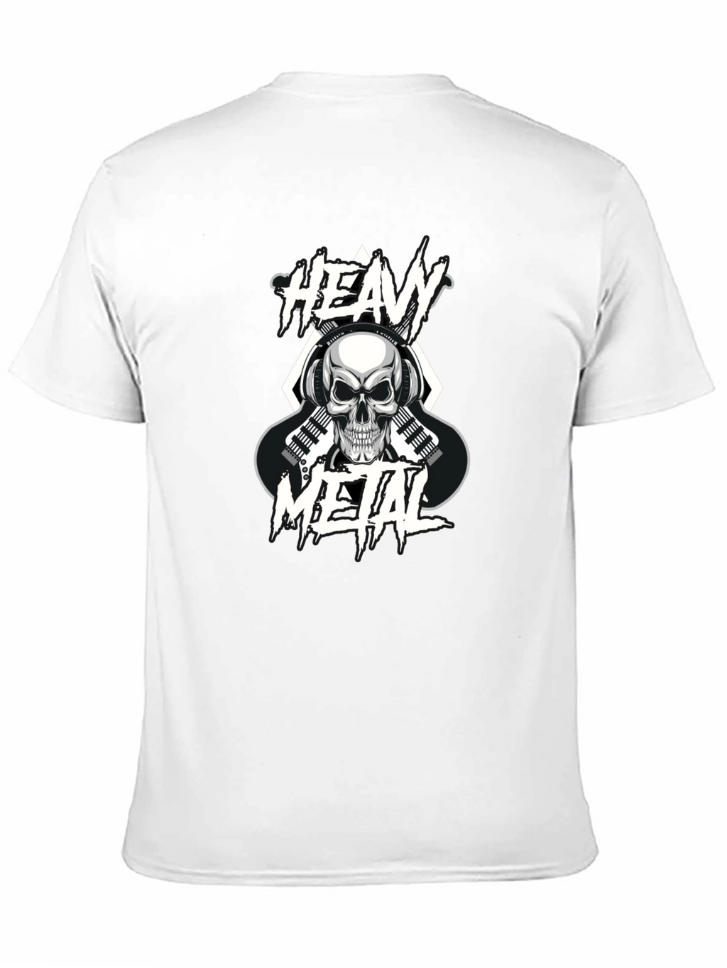 Heavy Metal Skull Graphic Black T-Shirt