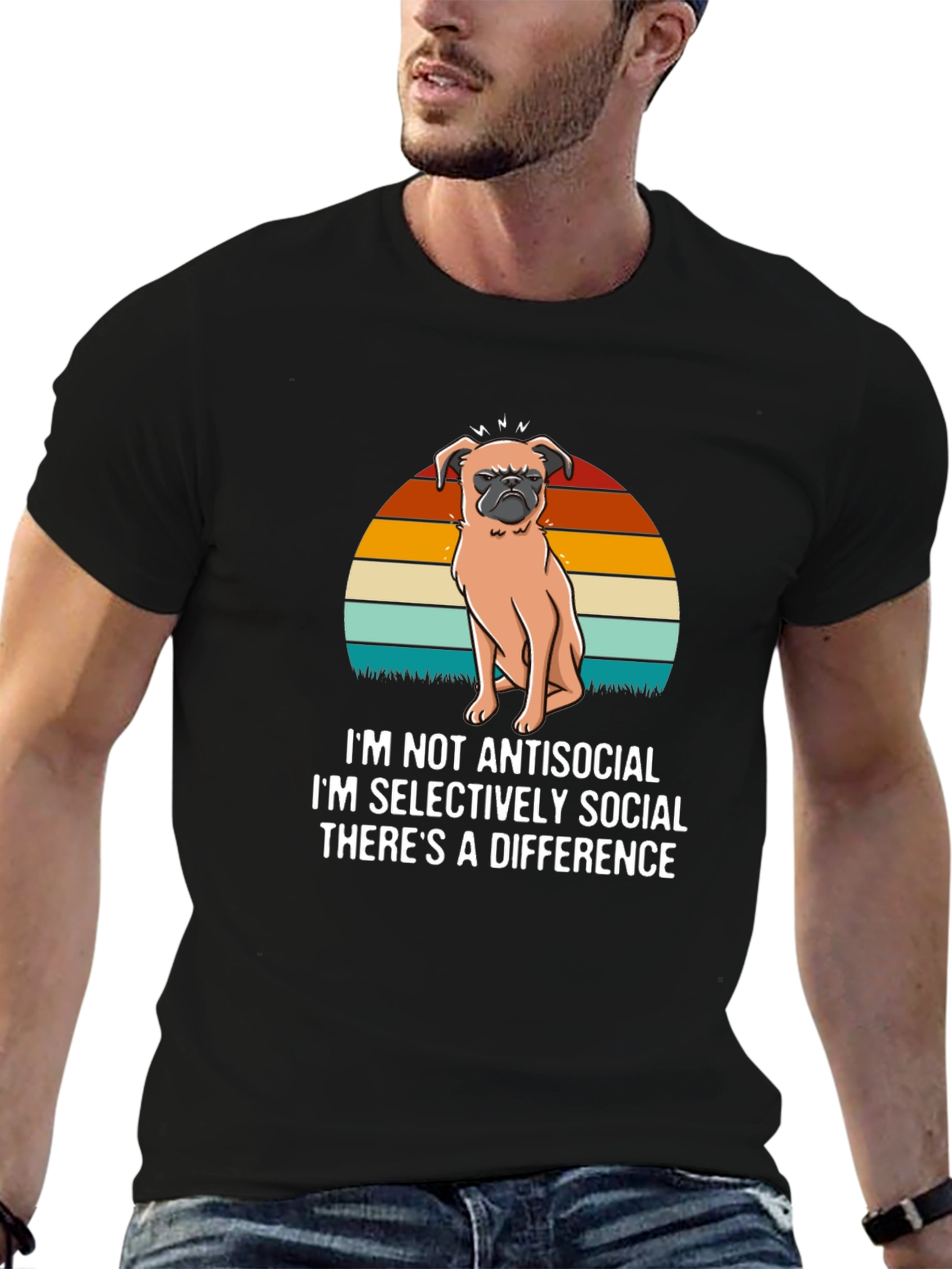 Antisocial Pug T-Shirt - Novelty Dog Lover Tee