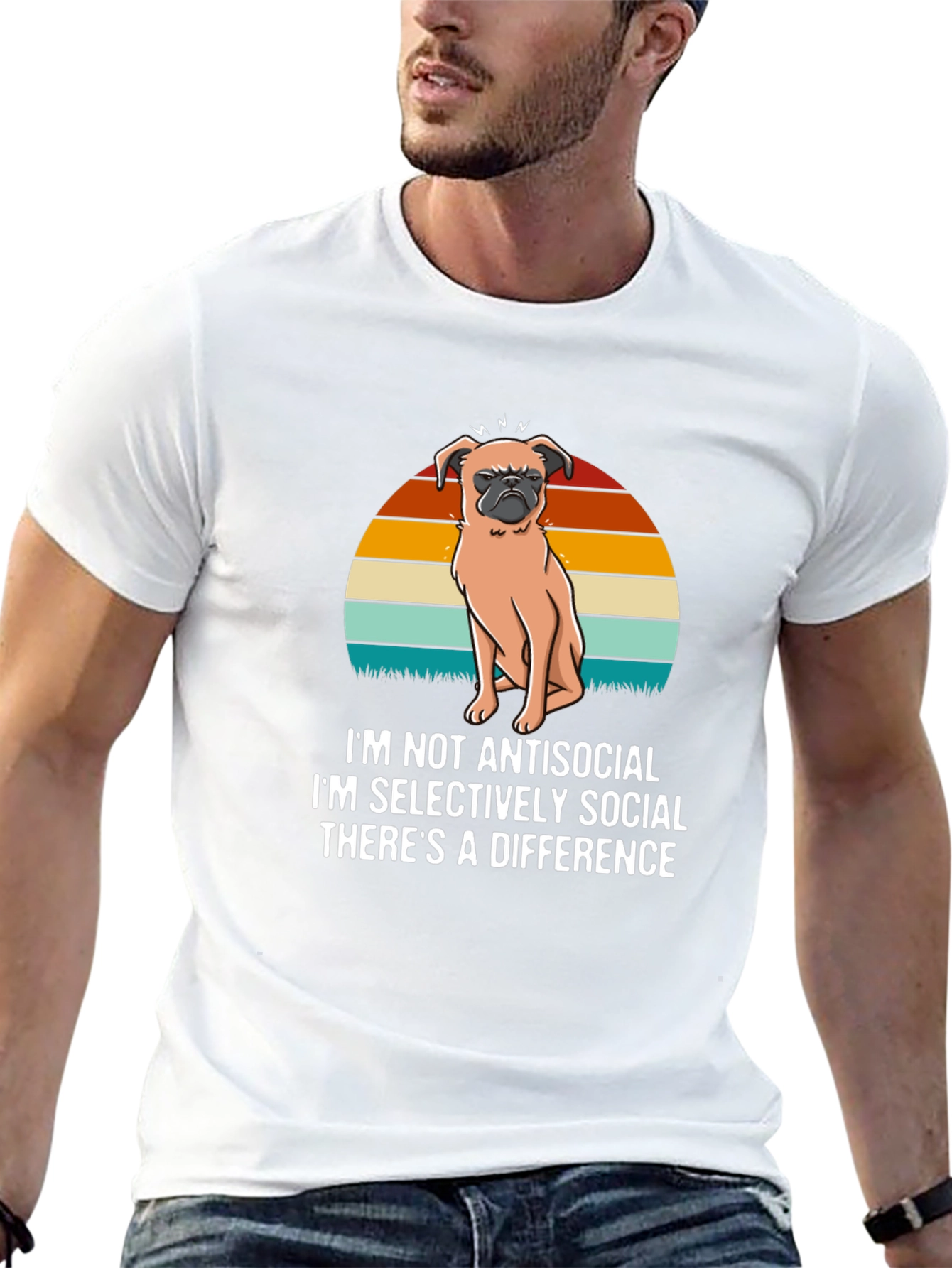 Antisocial Pug T-Shirt - Novelty Dog Lover Tee