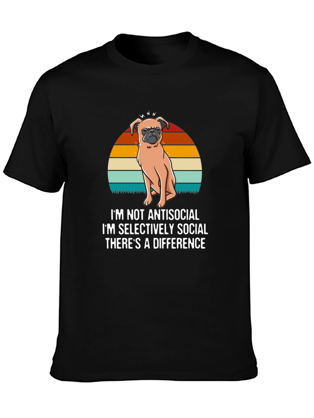 Antisocial Pug T-Shirt - Novelty Dog Lover Tee
