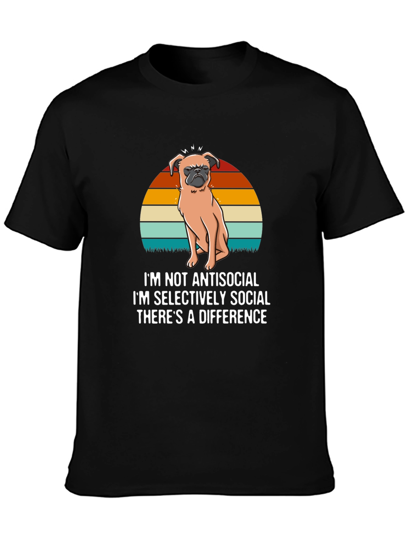 Antisocial Pug T-Shirt - Novelty Dog Lover Tee