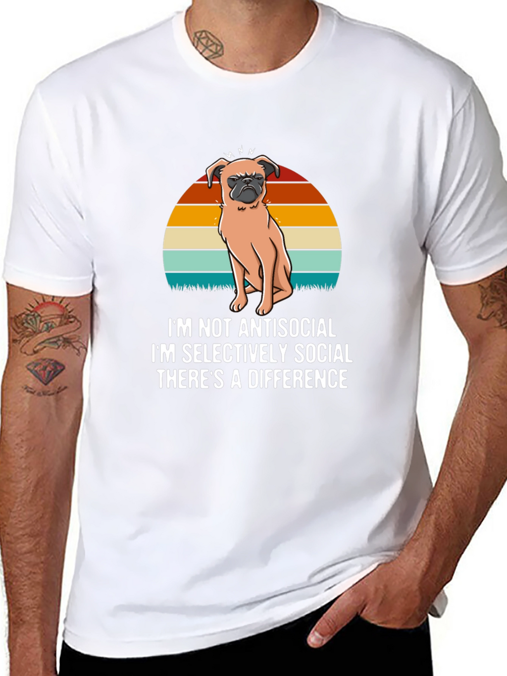 Antisocial Pug T-Shirt - Novelty Dog Lover Tee