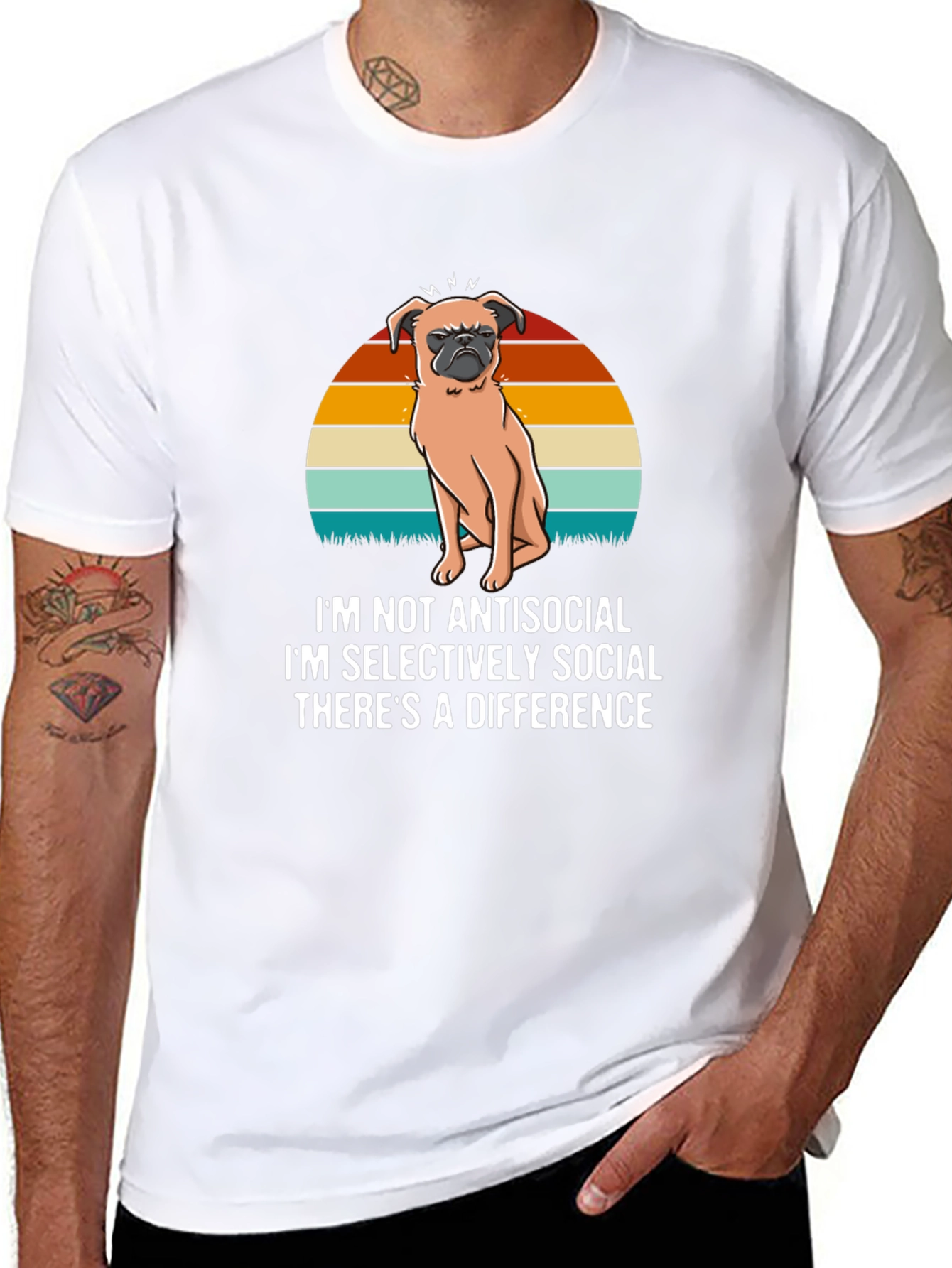 Antisocial Pug T-Shirt - Novelty Dog Lover Tee