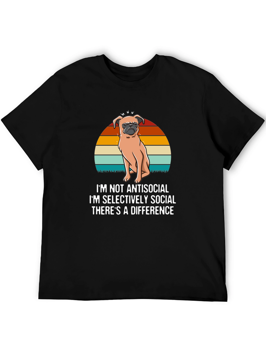 Antisocial Pug T-Shirt - Novelty Dog Lover Tee