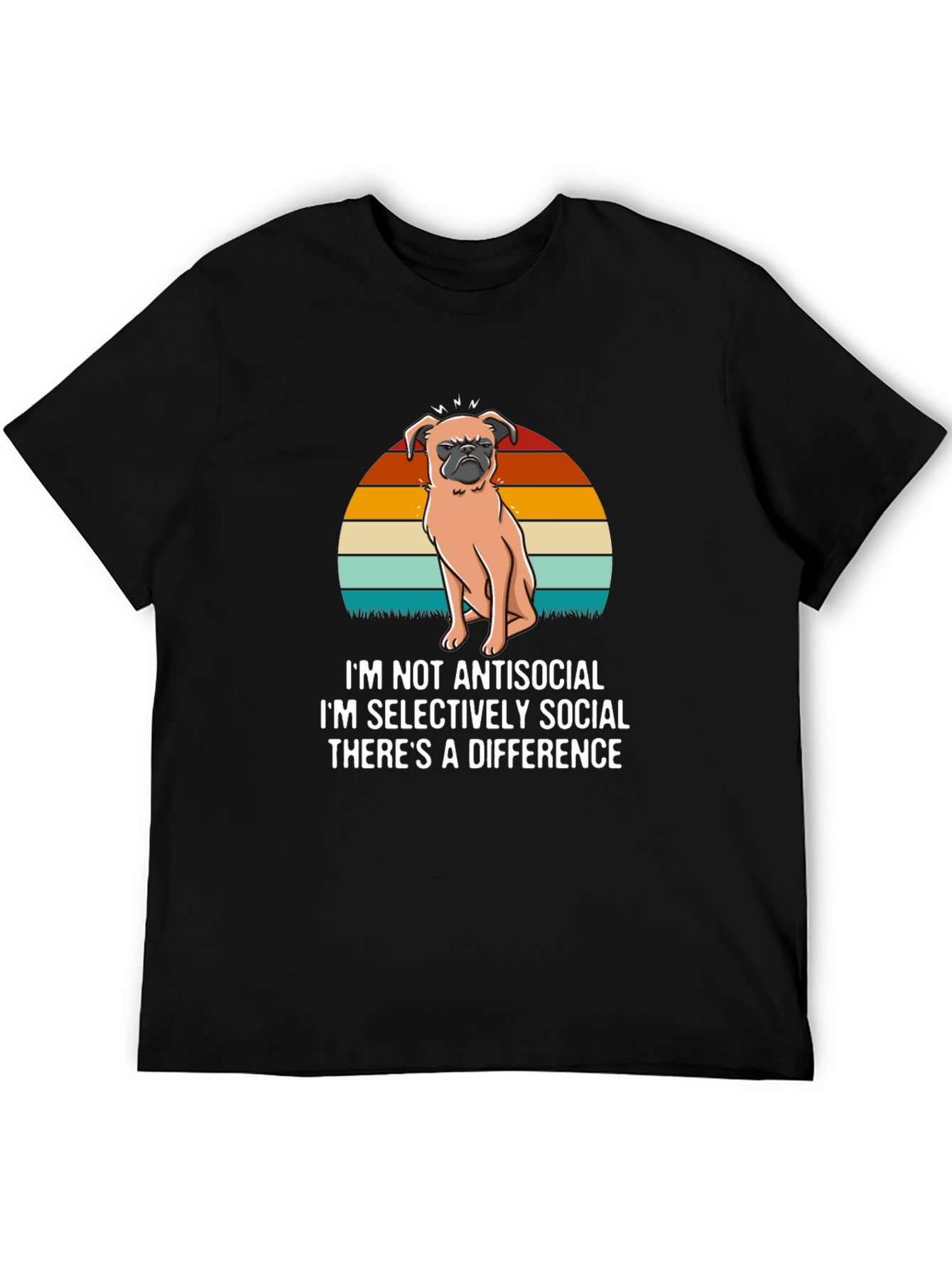 Antisocial Pug T-Shirt - Novelty Dog Lover Tee