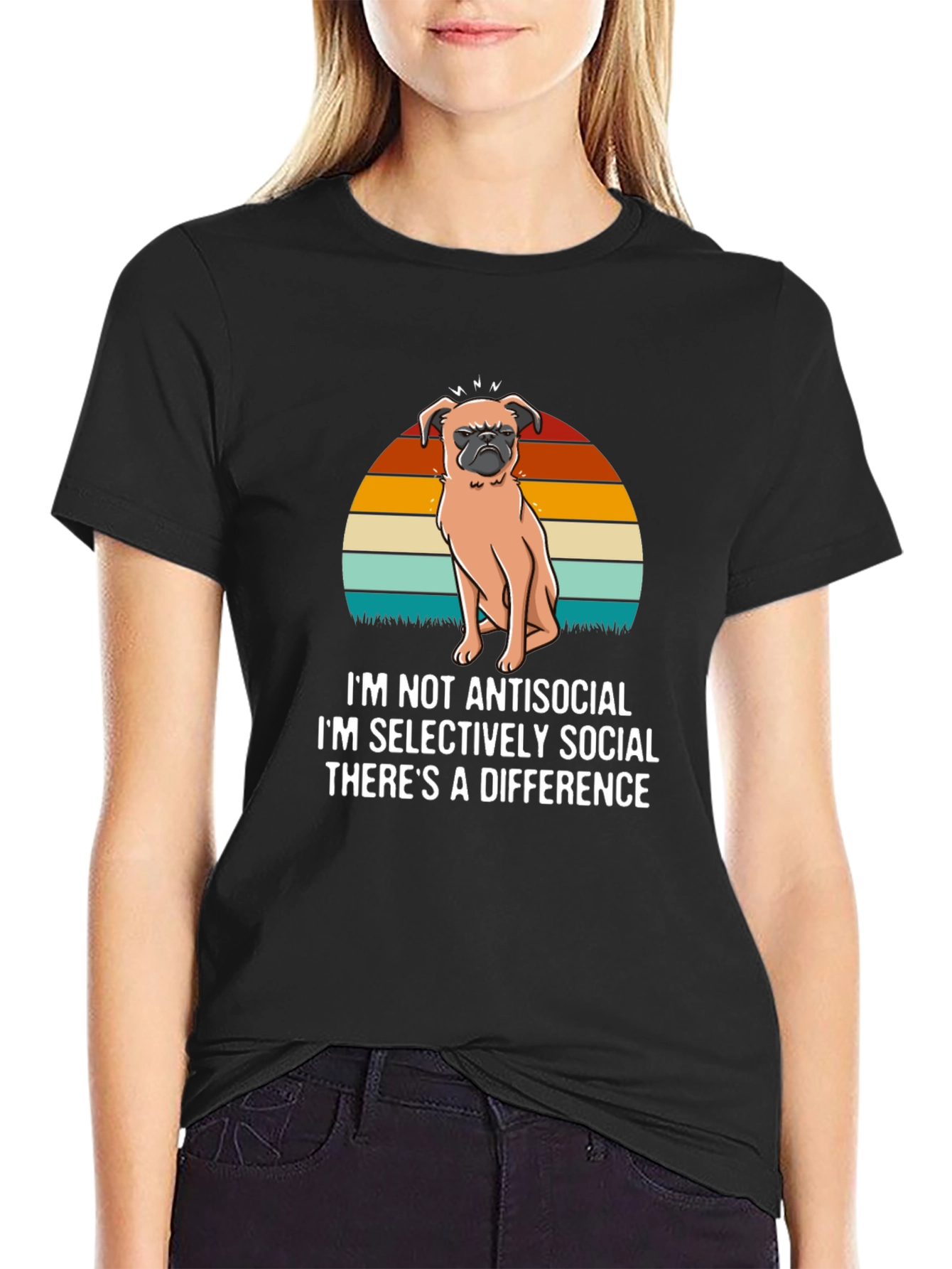 Antisocial Pug T-Shirt - Novelty Dog Lover Tee